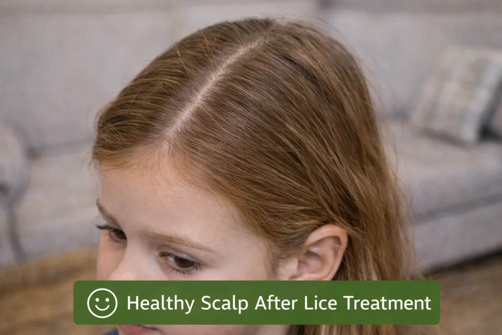 healthy scalp after lice treatment