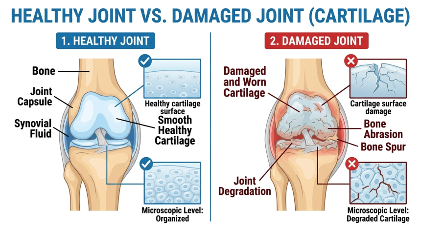 Osteoarthritis affecting the knee joint